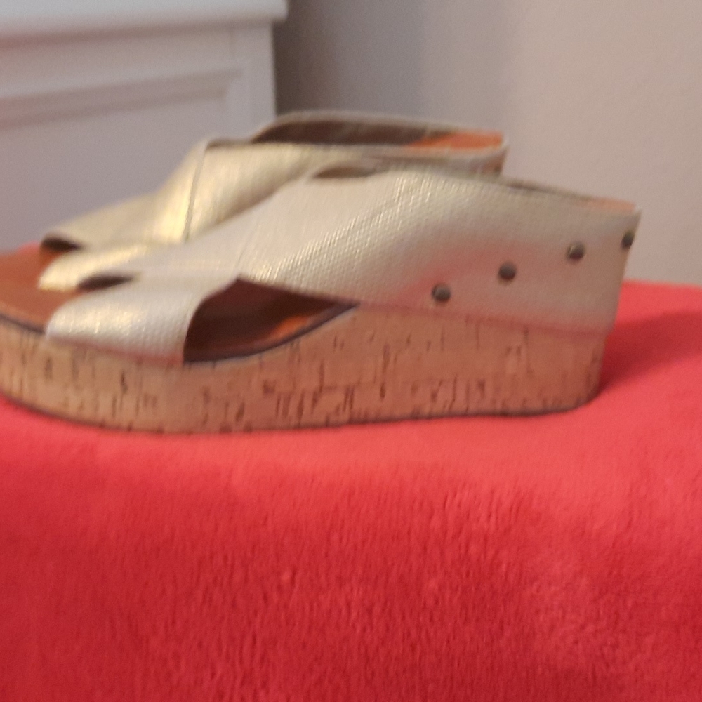 Size 10 gold sandals.